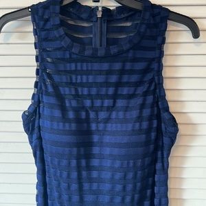 Stunning sexy navy sheer stripe bodycon dress by Guess